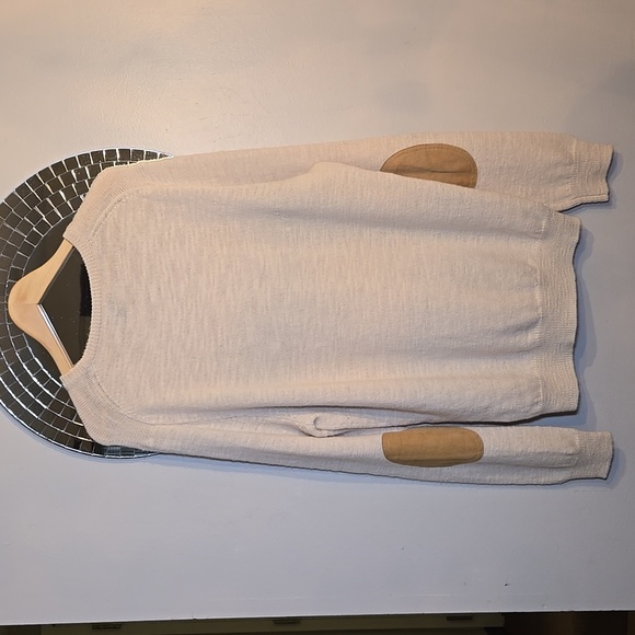 J. Crew Merino Wool Suede Elbow Patches Pullover Crew Kneck Slim Sweater NWOT - Picture 5 of 13